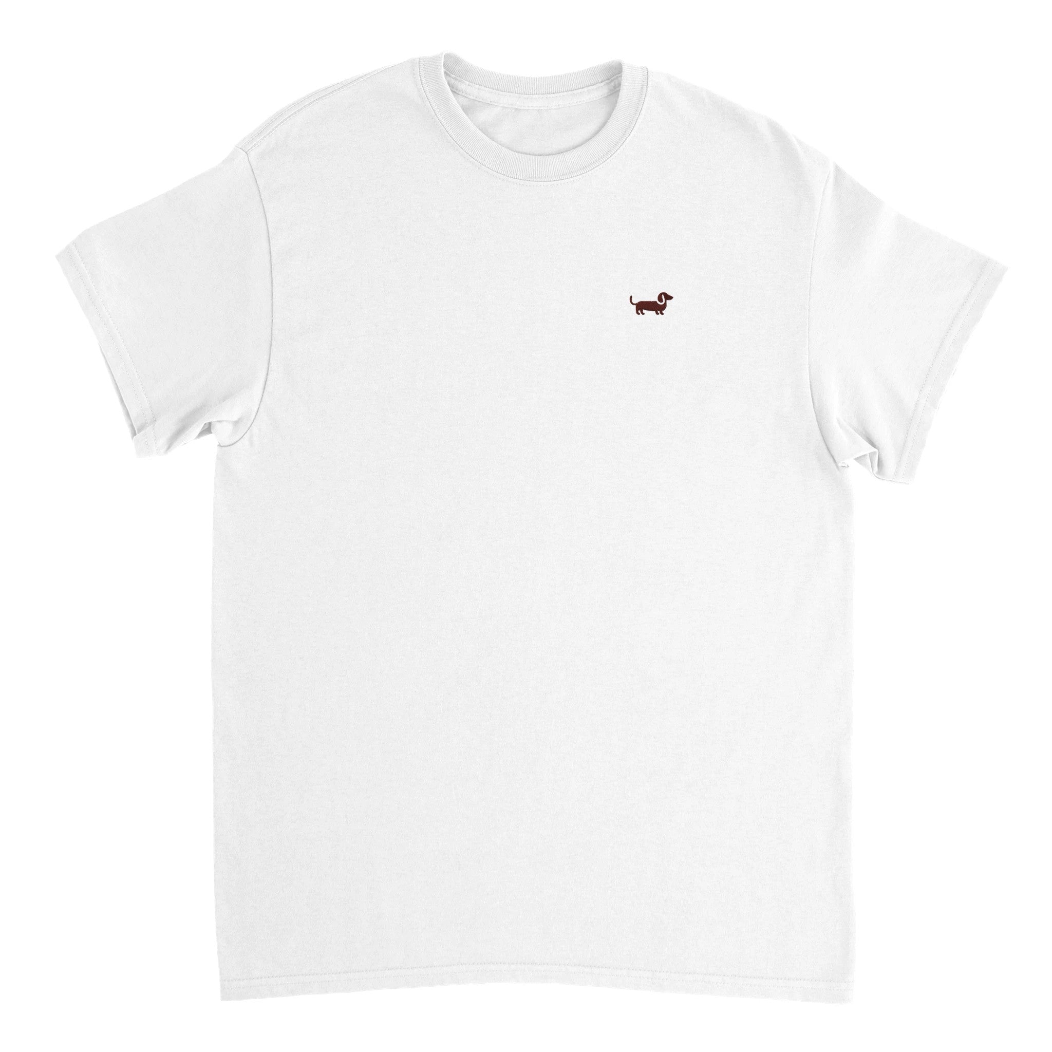 Dachshund Embroidery T-Shirt - Heavyweight Unisex Patchicon Essential